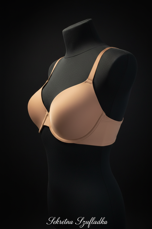 Beżowy biustonosz - widok z boku