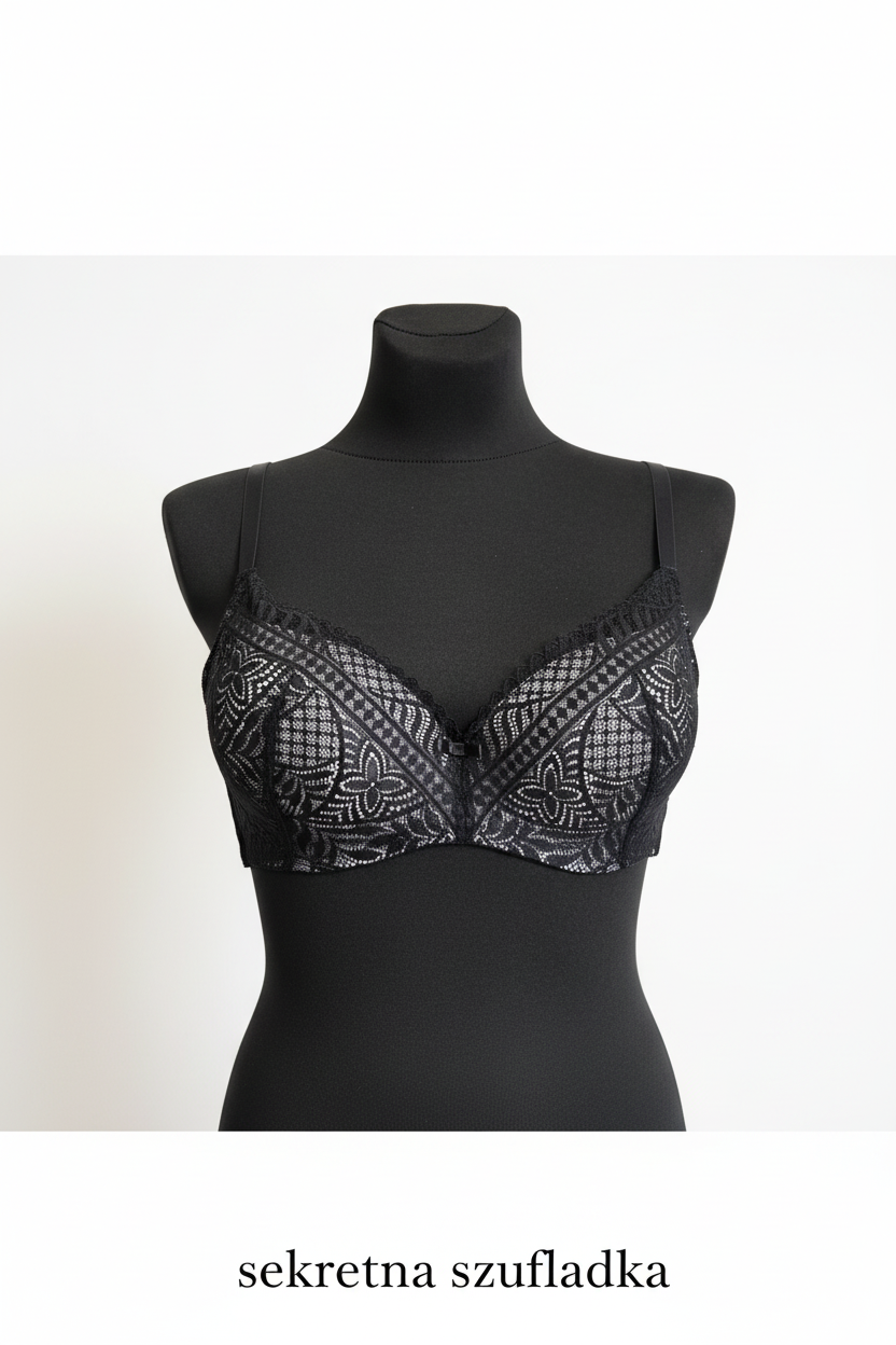 Sekretna Szufladka black bralette front
