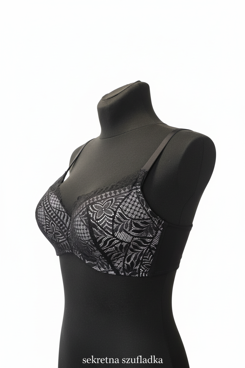 Sekretna Szufladka black bralette side