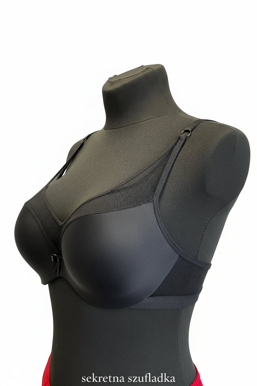 Sekretna Szufladka black mesh bra side