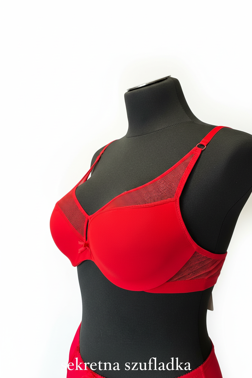Sekretna Szufladka red mesh bra side