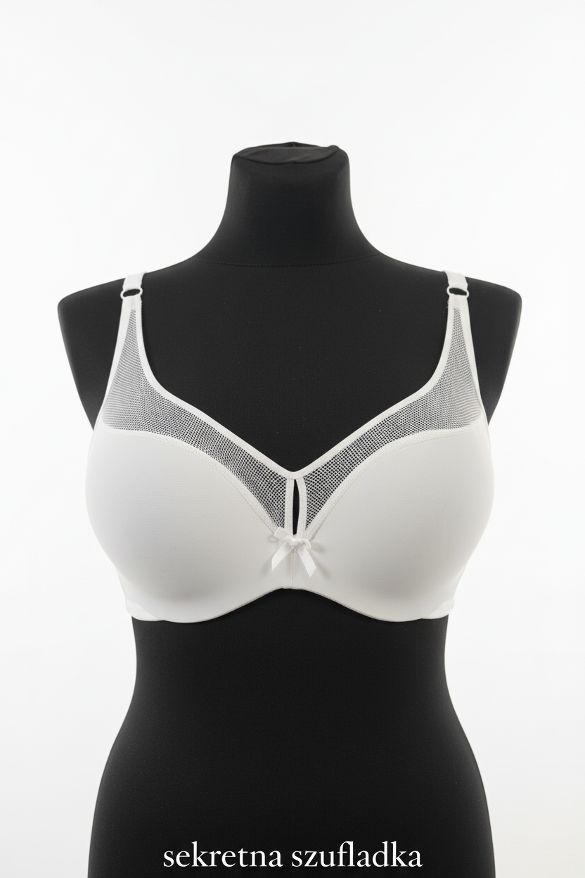 Sekretna Szufladka white mesh bra front cropped